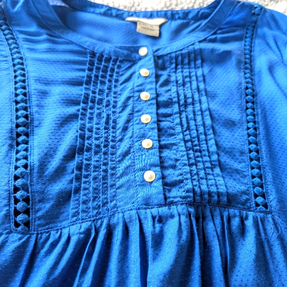Ariat Womens Size XS Blue Teal Long Sleeve Shirt Blouse